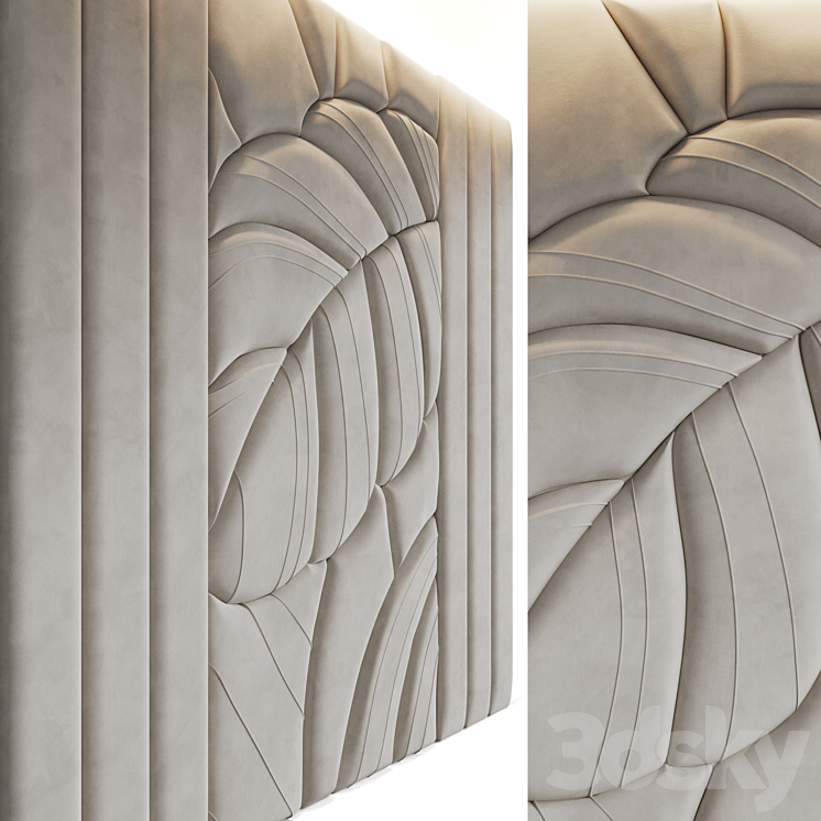 Leaves soft wall panels 3DS Max Model - thumbnail 2