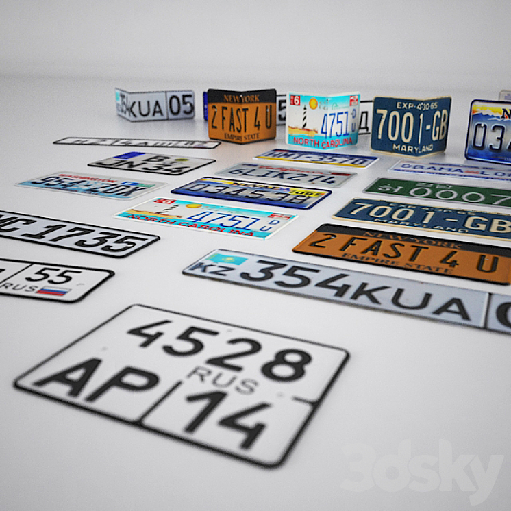 License plates 3DS Max - thumbnail 1