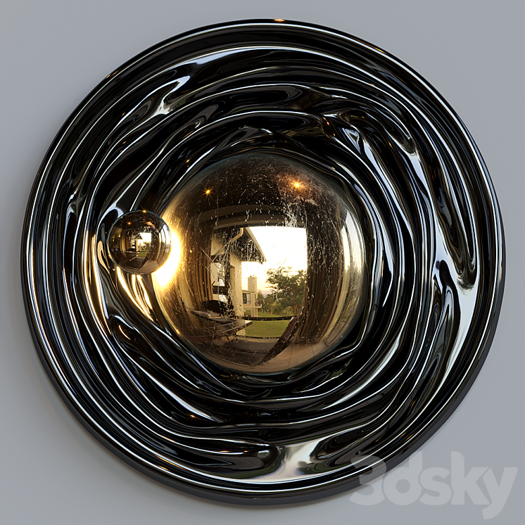 Light sculpture Vargov Design – Black gold (wall) 3DS Max Model - thumbnail 1