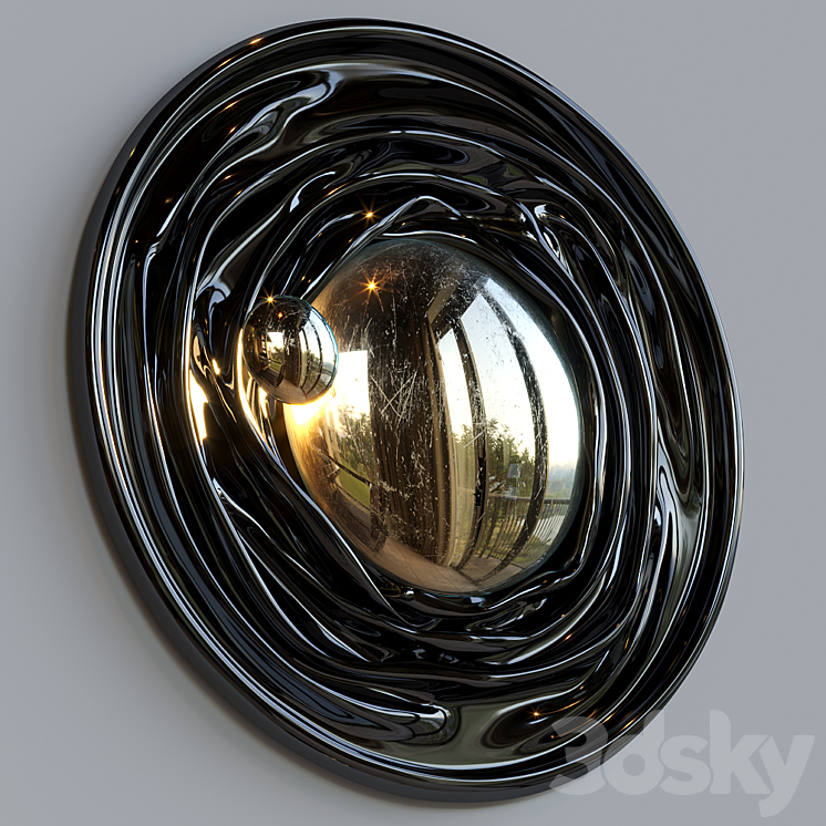 Light sculpture Vargov Design – Black gold (wall) 3DS Max - thumbnail 2