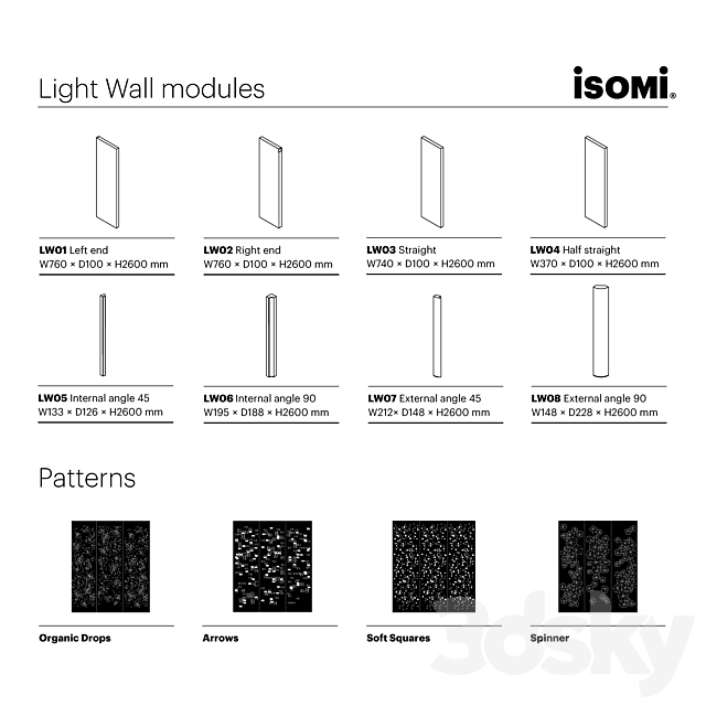 Light Wall Modules – ISOMI 3DS Max Model - thumbnail 3