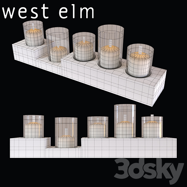 Light Wood Centerpiece by West Elm 3DSMax File - thumbnail 3