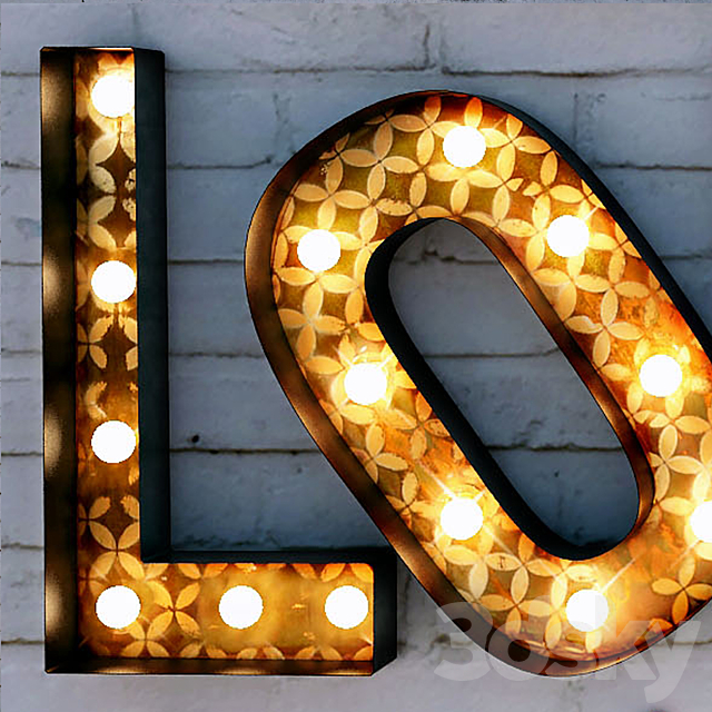 Lighted Metal sign. Set 4 3DSMax File - thumbnail 3