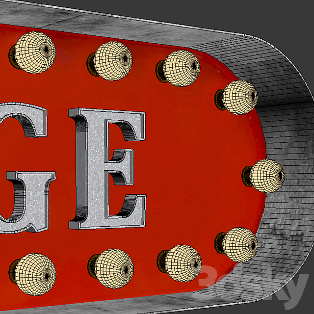 Lighted Metal sign. Set 8 3DSMax File - thumbnail 3