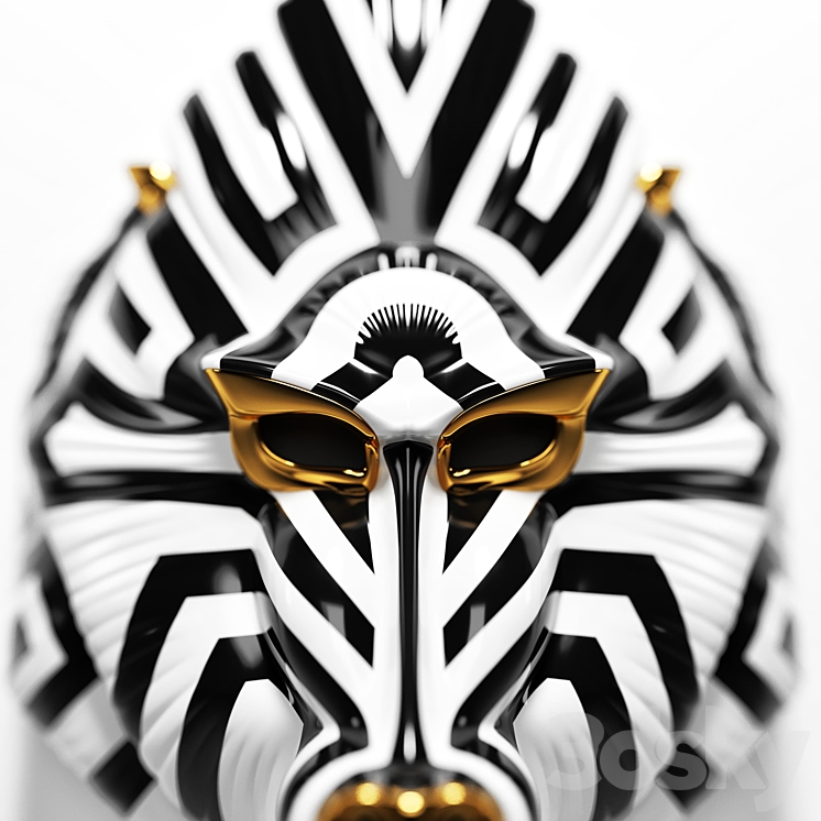 Lladro mandrill mask 3DS Max - thumbnail 2