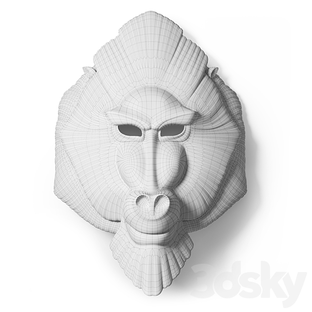 Lladro mandrill mask 3DSMax File - thumbnail 5