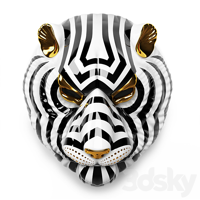 Lladro tiger mask 3DS Max Model - thumbnail 2