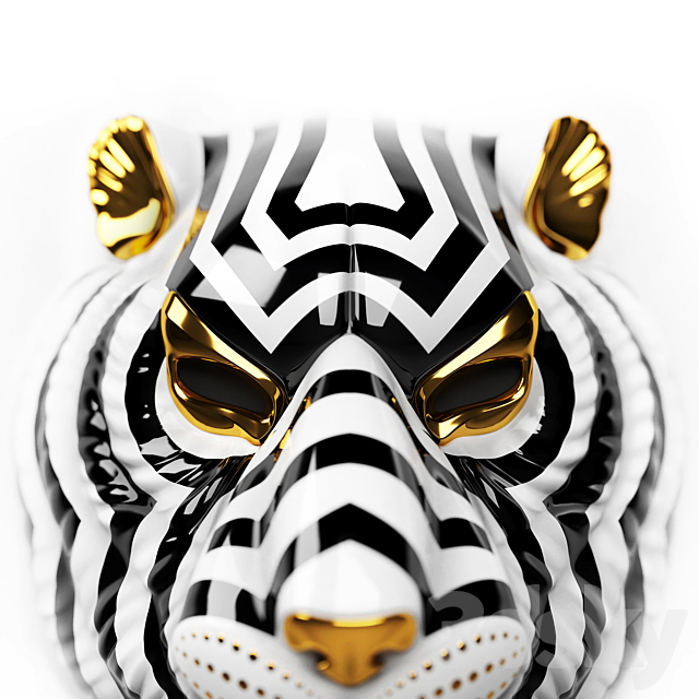 Lladro tiger mask 3DS Max Model - thumbnail 4