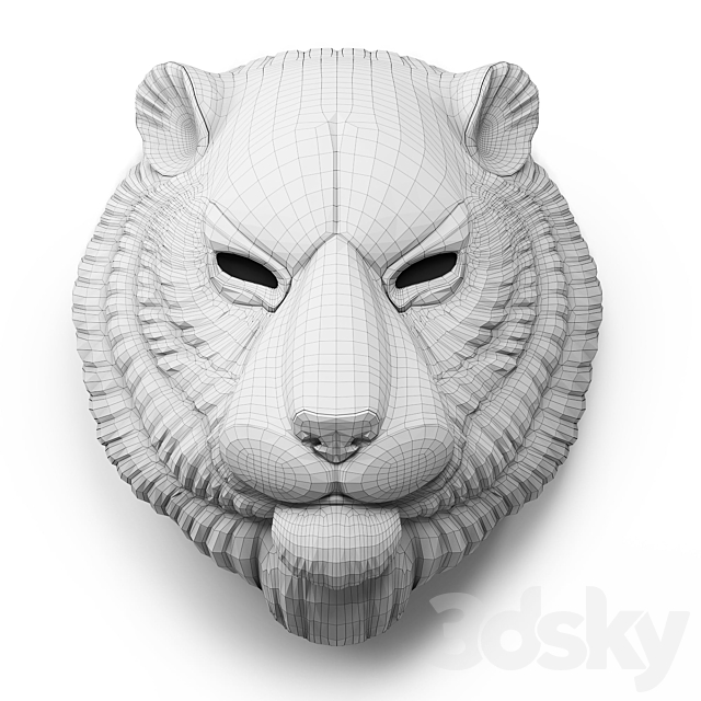 Lladro tiger mask 3DS Max Model - thumbnail 5