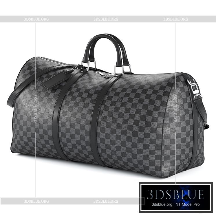 LOUIS VUITTON Keepall 60 Black 3DS Max - thumbnail 3