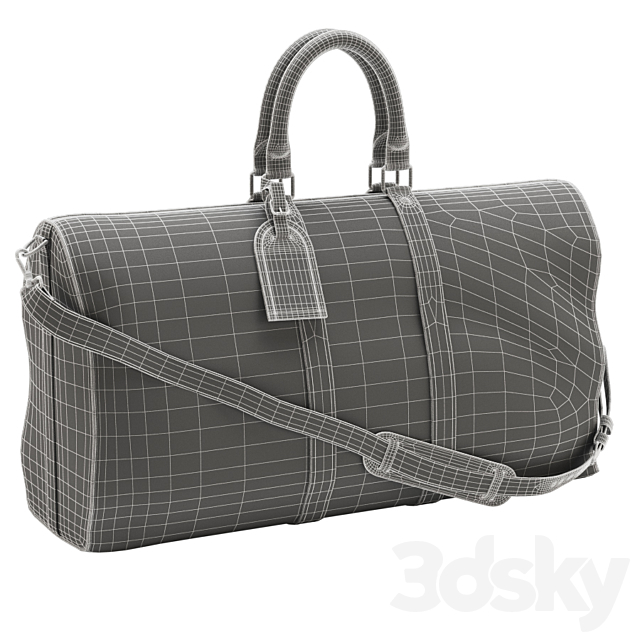 Louis Vuitton Monogram Keepall Bandouliere 55 3DS Max Model - thumbnail 2