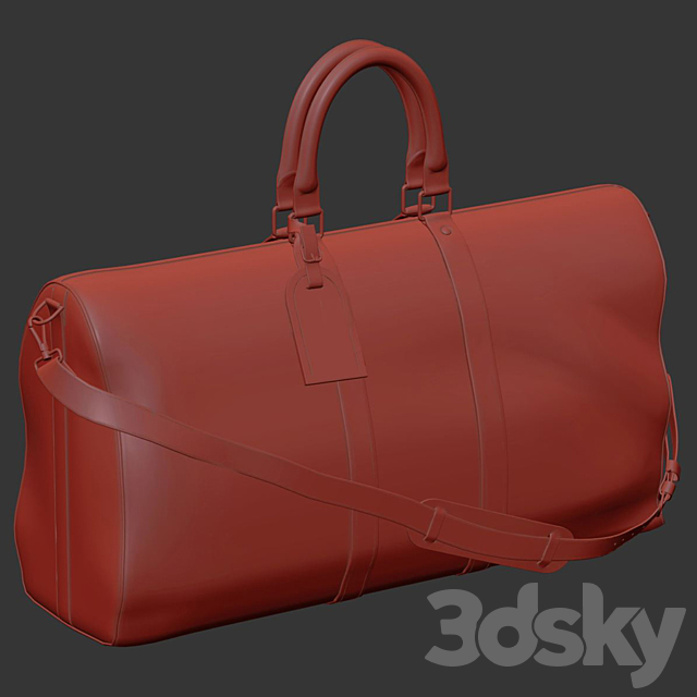 Louis Vuitton Monogram Keepall Bandouliere 55 3DS Max Model - thumbnail 3