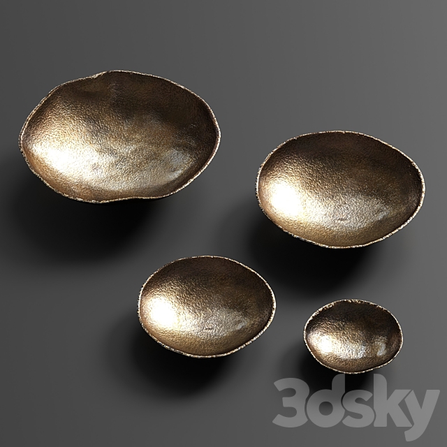 Lucky Coins Metal Wall Decor 3DS Max Model - thumbnail 3