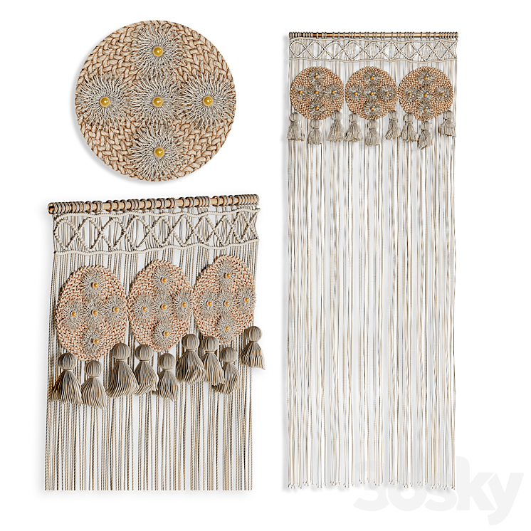 Macrame decorative panel_2 3DS Max - thumbnail 1