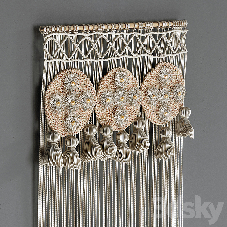 Macrame decorative panel_2 3DS Max - thumbnail 2