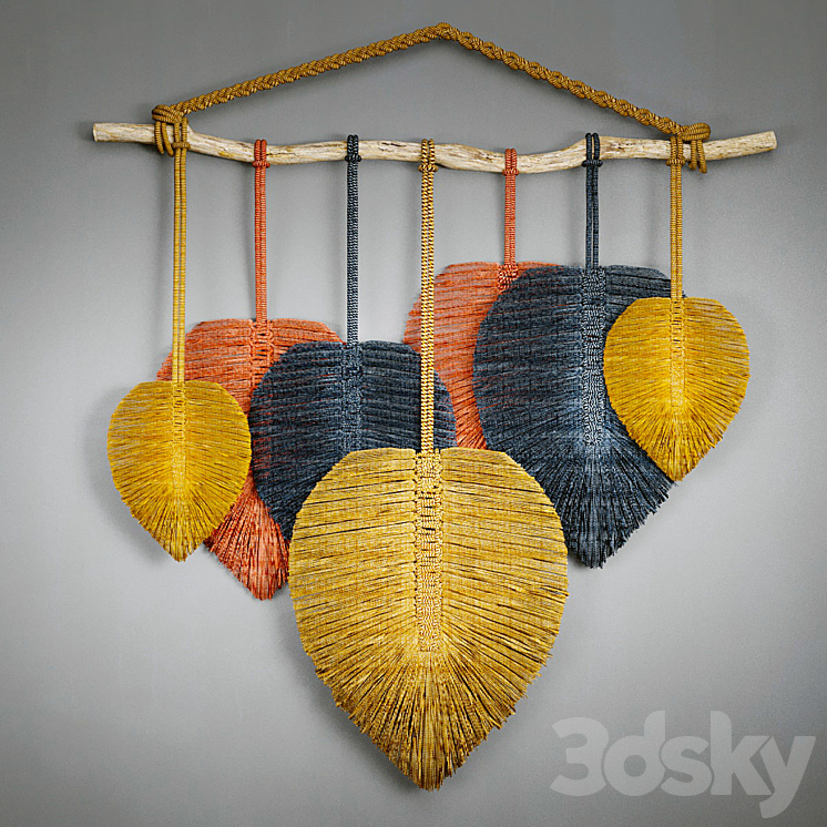 macrame leaves 3DS Max Model - thumbnail 2