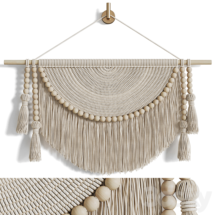 Macrame Wall Hanging 3DS Max Model - thumbnail 1