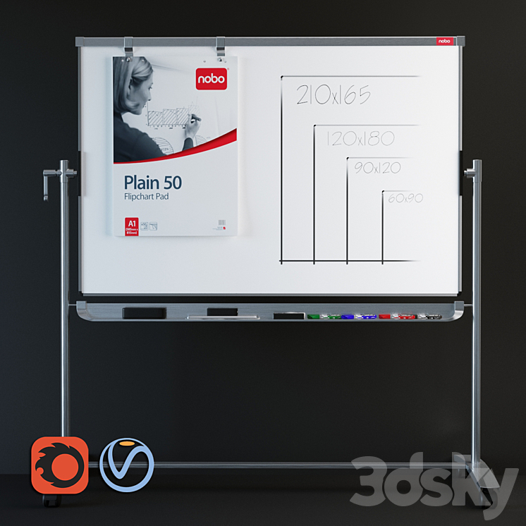 Magnetic marker board NOBO Prestige 3DS Max - thumbnail 1