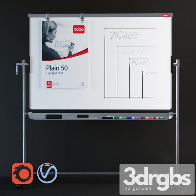 Magnetic marker board nobo prestige 3dsmax Download - thumbnail 1