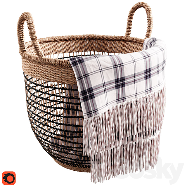 Maisons du Monde Woven Basket 3DSMax File - thumbnail 1