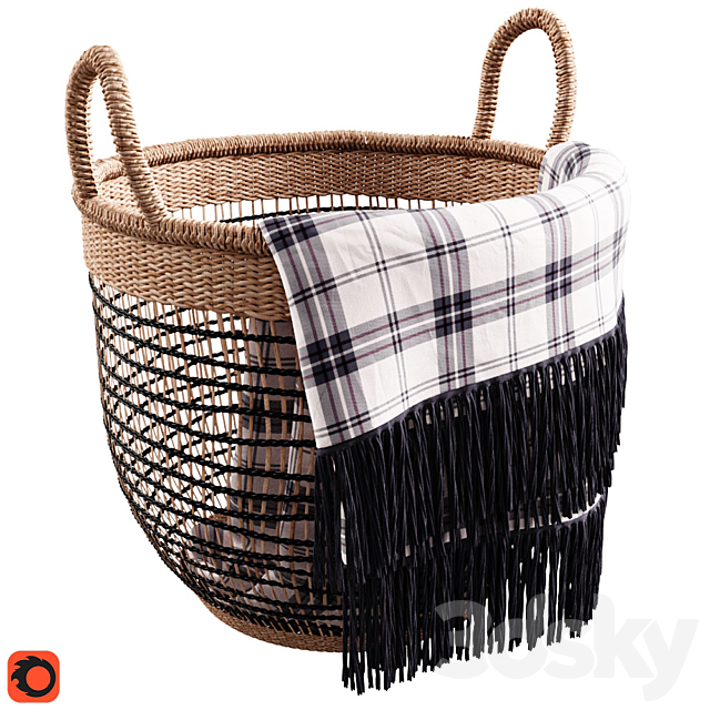 Maisons du Monde Woven Basket 3DSMax File - thumbnail 2