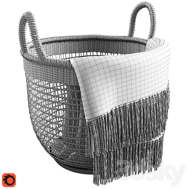 Maisons du Monde Woven Basket 3DSMax File - thumbnail 3