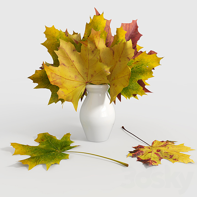 Maple leaves in a vase 3DSMax File - thumbnail 1