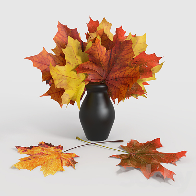 Maple leaves in a vase 3DSMax File - thumbnail 2