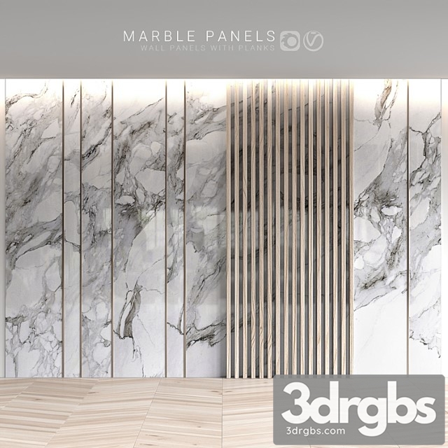 Marble panels with planks 3dsmax Download - thumbnail 1