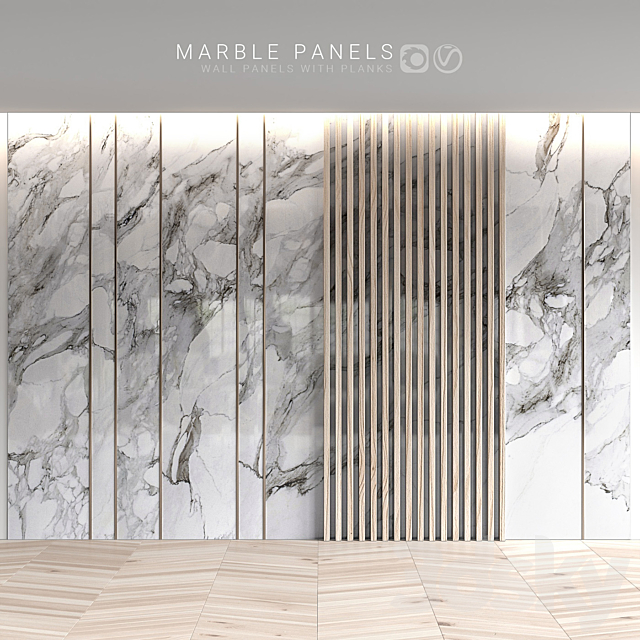 Marble panels with planks 3DSMax File - thumbnail 1