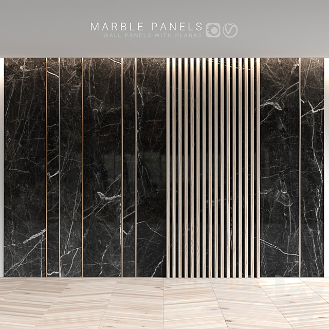 Marble panels with planks 3DSMax File - thumbnail 2