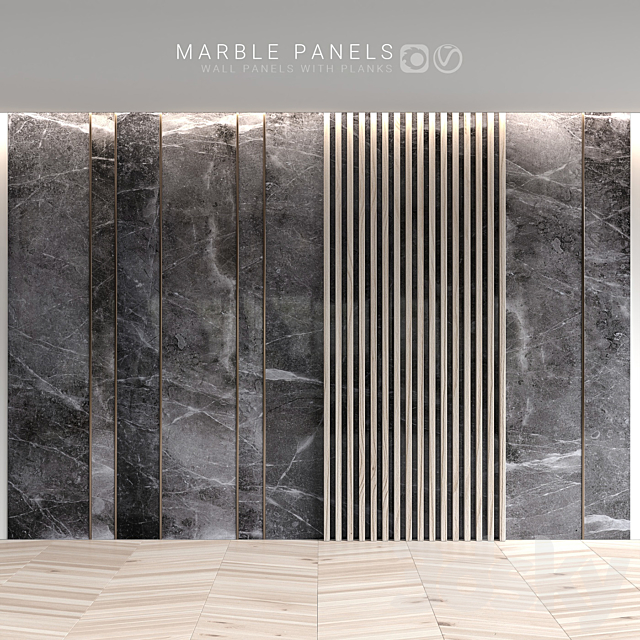 Marble panels with planks 3DSMax File - thumbnail 3