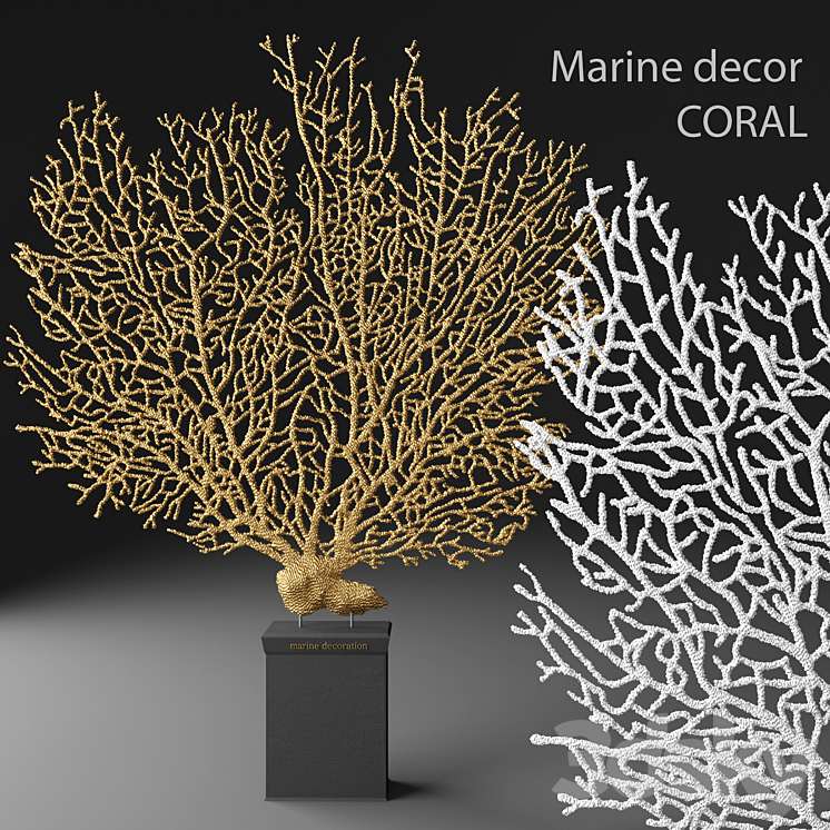 Marine decor CORAL coral luxury gold decor figurine luxury marine 3DS Max - thumbnail 1