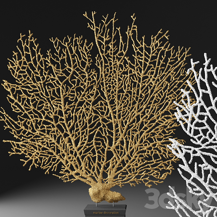 Marine decor CORAL coral luxury gold decor figurine luxury marine 3DS Max - thumbnail 2