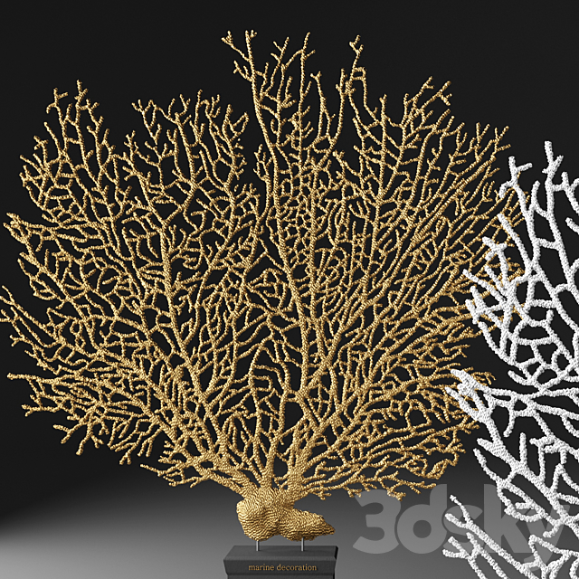 Marine decor CORAL. coral. luxury. gold. decor. figurine. luxury. marine 3DSMax File - thumbnail 2