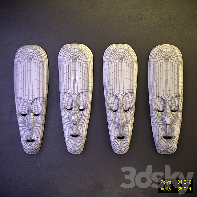 Mask carving art. 2ML3 3ds Max - thumbnail 2