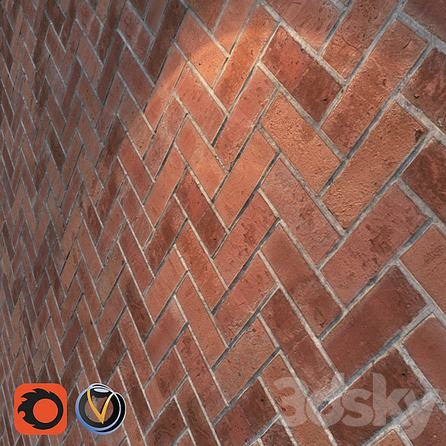 Masonry herringbone 3DS Max Model - thumbnail 1