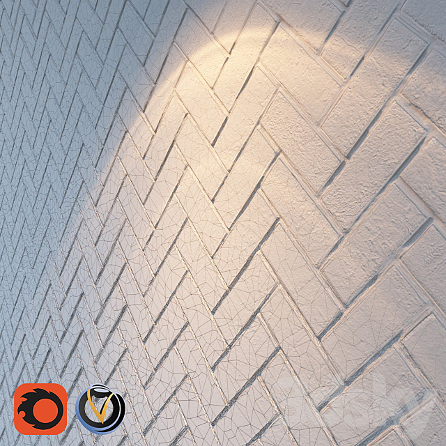 Masonry herringbone 3DS Max Model - thumbnail 2