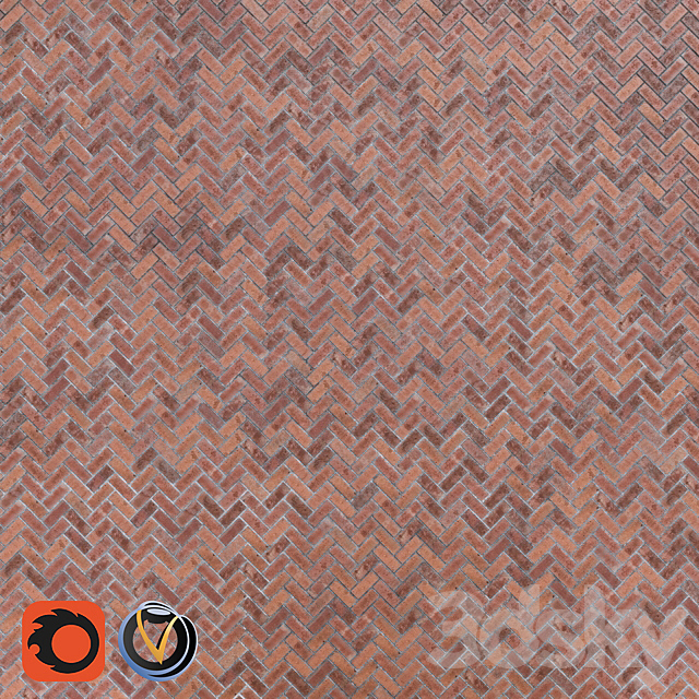 Masonry herringbone 3DS Max Model - thumbnail 3