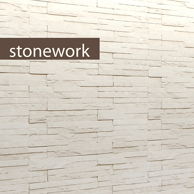 Masonry.Masonry. slate. stone. stone wall. wild stone. white. bleached 3DSMax File - thumbnail 1