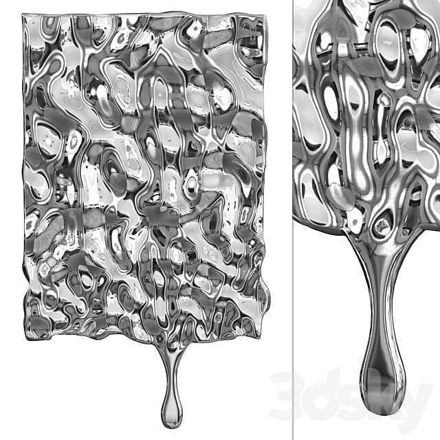 Melting Wall Art sculpture 3DSMax File - thumbnail 1