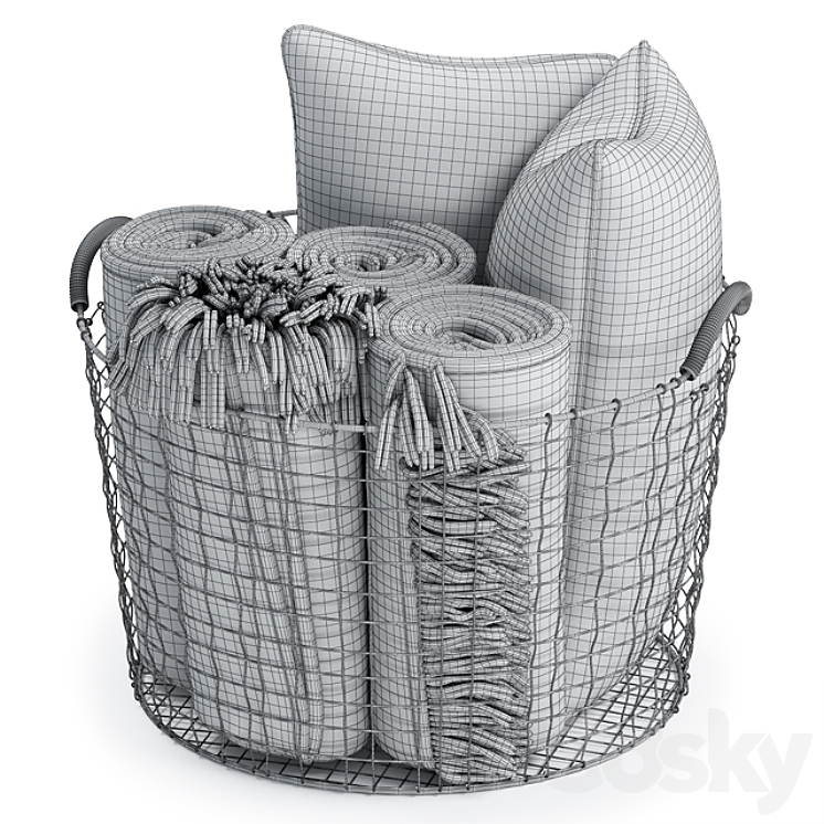 METAL BASKET DECOR 04 3DS Max - thumbnail 2