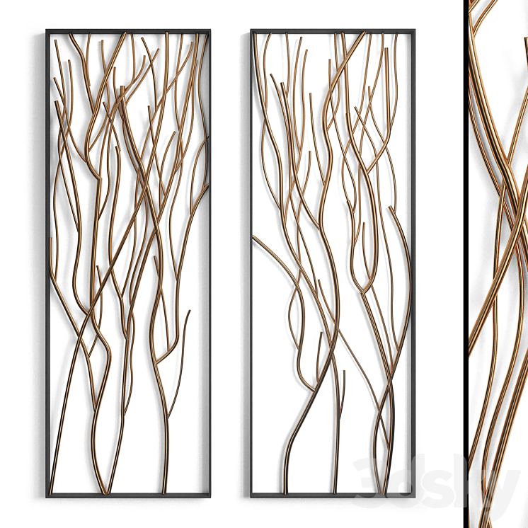 Metal branch wall set 3DS Max - thumbnail 1