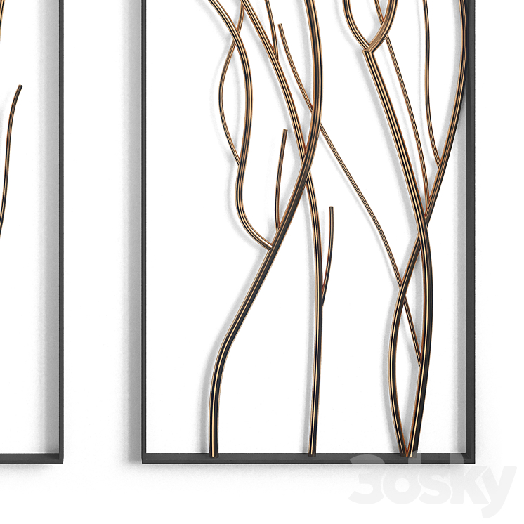 Metal branch wall set 3DS Max - thumbnail 2