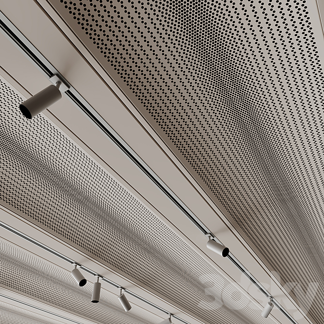 Metal Ceiling Design with lighting 3DS Max Model - thumbnail 3