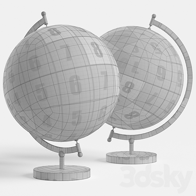 Metal globe 3DS Max Model - thumbnail 3