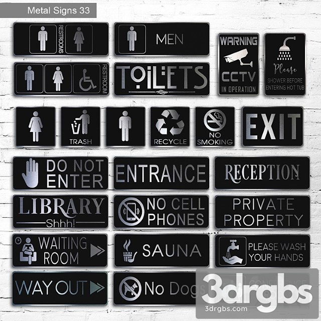 Metal signs 33 3dsmax Download - thumbnail 1