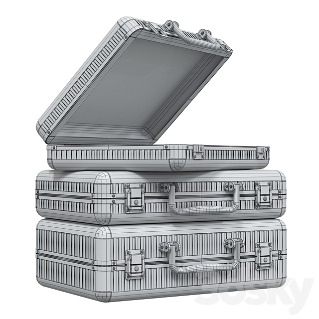 Metal suitcase. set of metal suitcases 3DSMax File - thumbnail 4