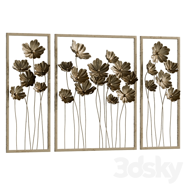 Metal Tulips Wall Decor 3ds Max - thumbnail 1