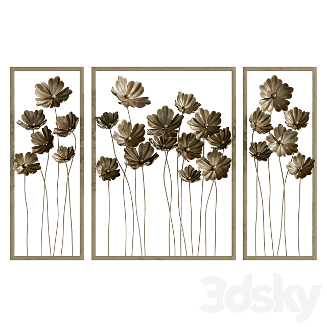 Metal Tulips Wall Decor 3ds Max - thumbnail 2